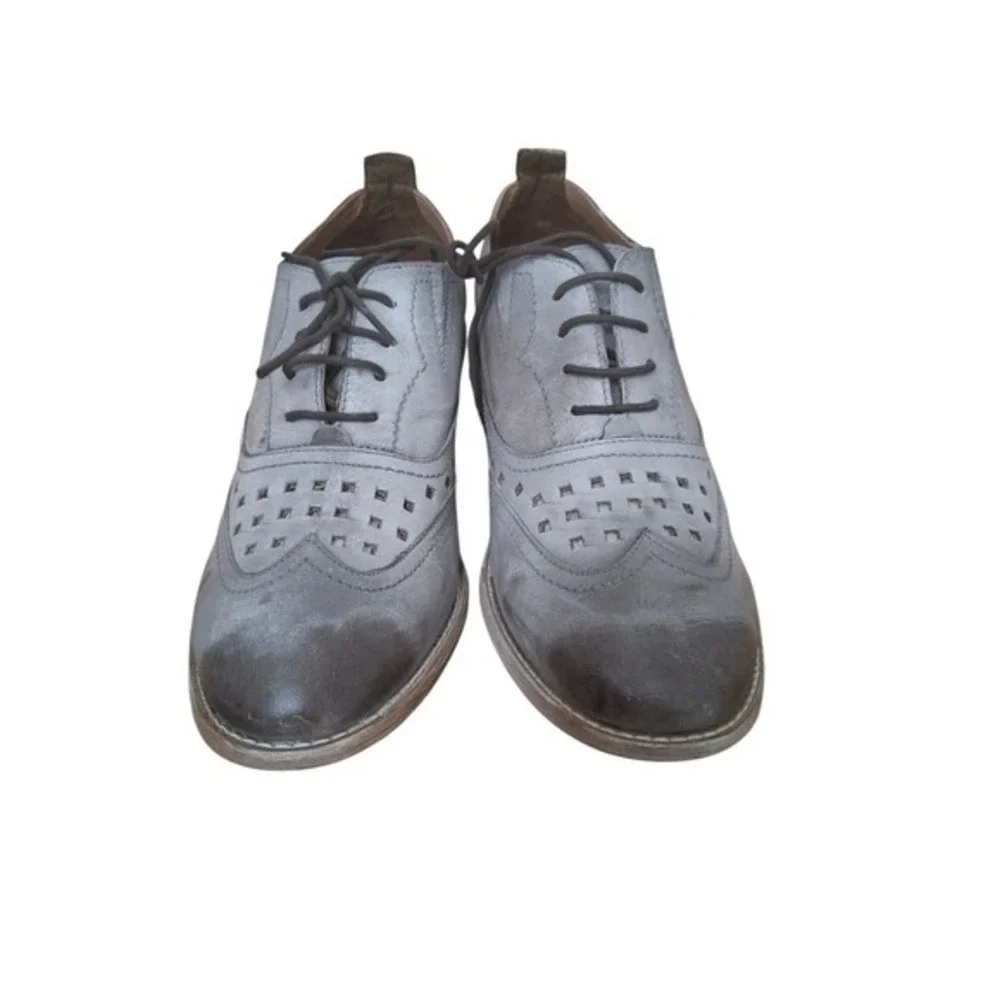 Bed Stu ROAN Leather Womens size 7.5 Perforated‎ Preppy Steampunk Oxford Shoes